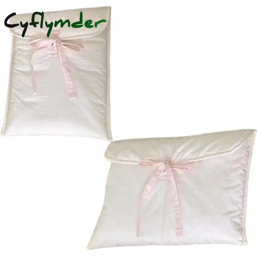 Cyflymder 2Pc Ballet Style Tablet Protective Case Laptop Tablet Storage Bag for 11 13 Inch Solid Color Tablet Pink Bow