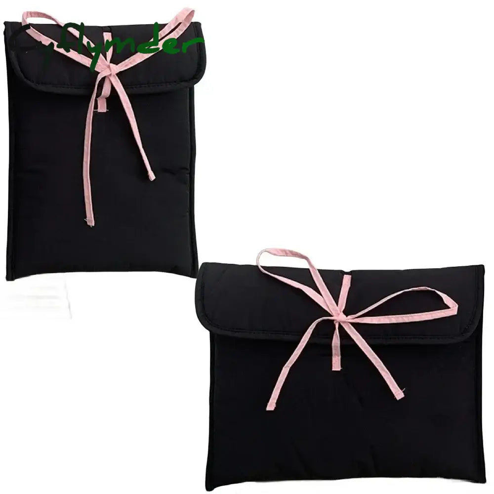 Cyflymder 2Pc Ballet Style Tablet Protective Case Laptop Tablet Storage Bag for 11 13 Inch Solid Color Tablet Pink Bow