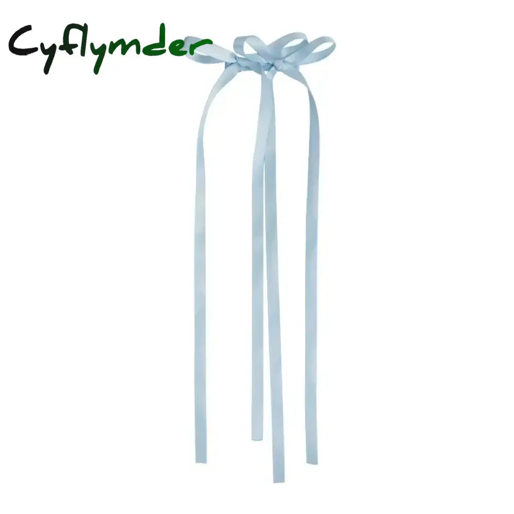 Cyflymder 2Pc New Ribbon Long Bow Hair Claw Side Clips For Women Girls Kids Child Hairpin Gift