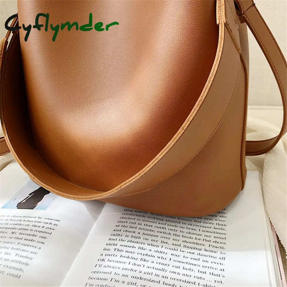 Cyflymder 2Piece/Set Pu Leather Women’s Handbags Fashion Designer Good Casual Ladies Tote Female