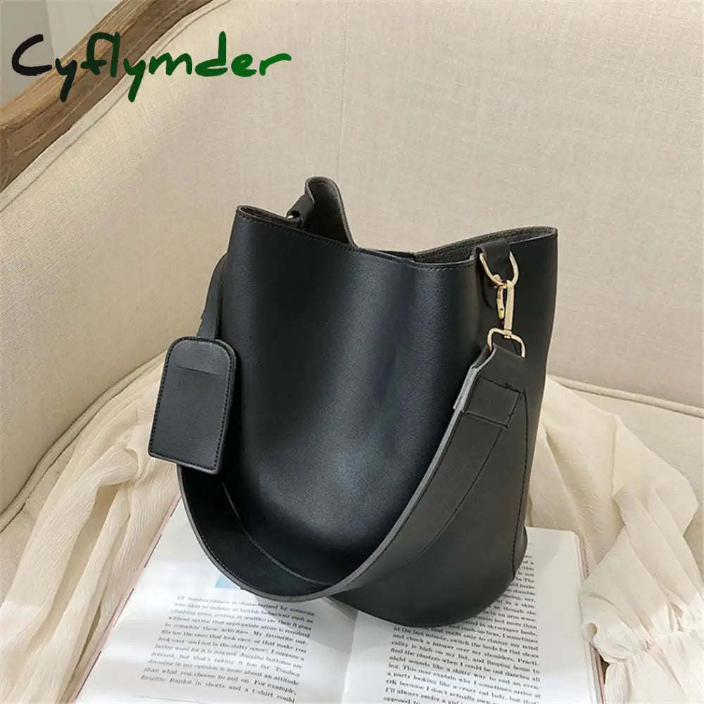 Cyflymder 2Piece/Set Pu Leather Women’s Handbags Fashion Designer Good Casual Ladies Tote Female