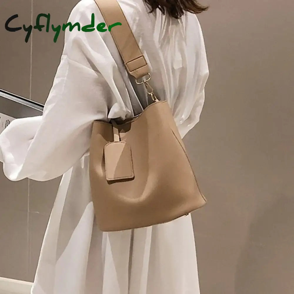 Cyflymder 2Piece/Set Pu Leather Women’s Handbags Fashion Designer Good Casual Ladies Tote Female