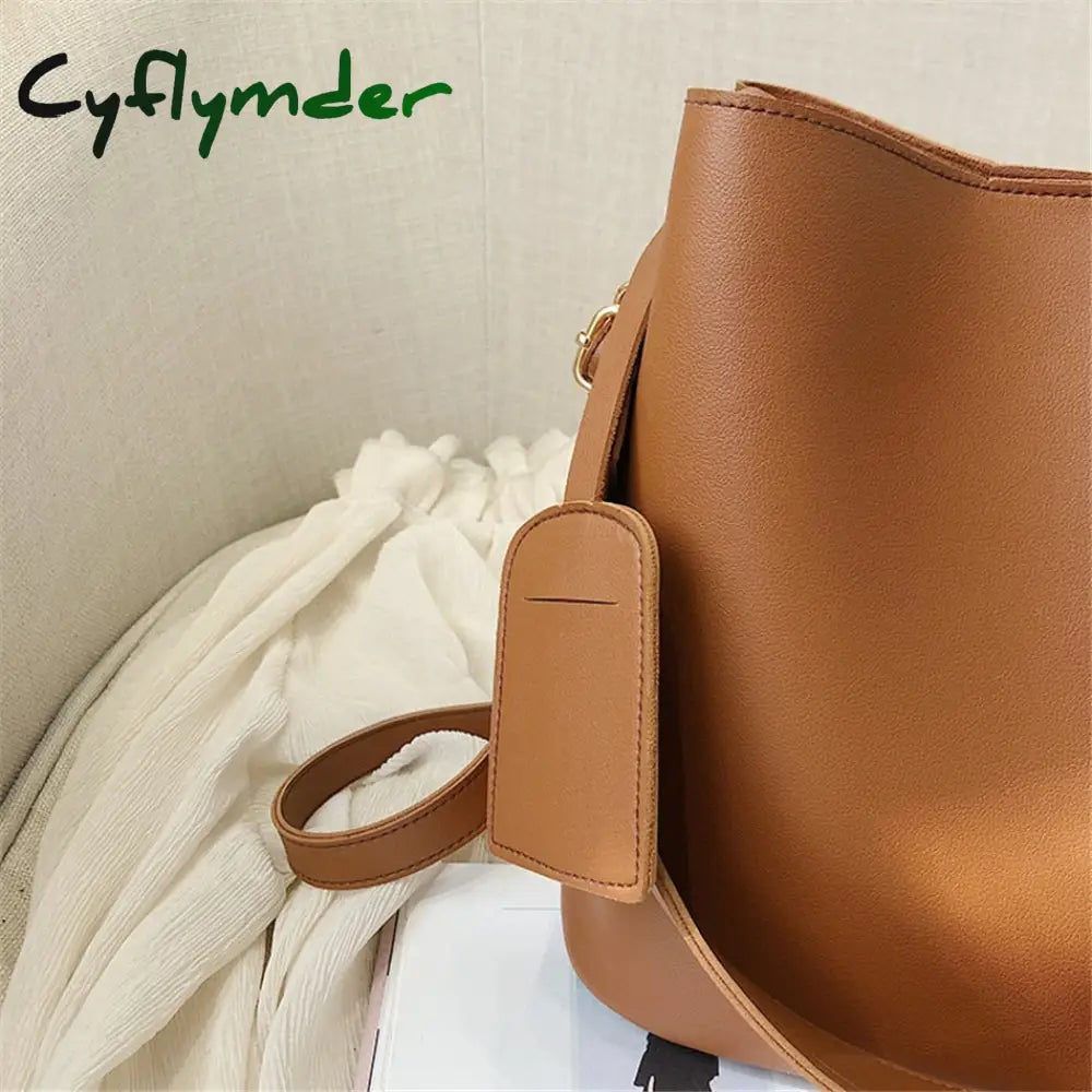 Cyflymder 2Piece/Set Pu Leather Women’s Handbags Fashion Designer Good Casual Ladies Tote Female