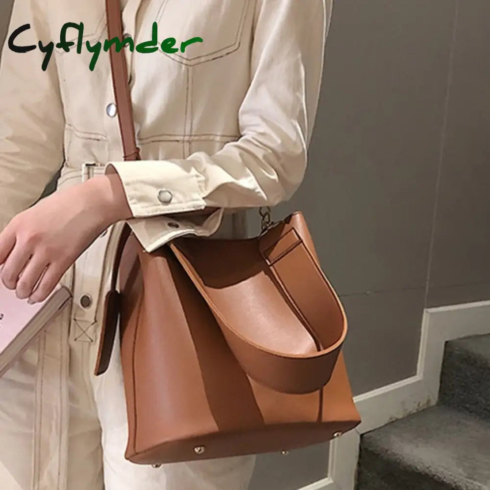 Cyflymder 2Piece/Set Pu Leather Women’s Handbags Fashion Designer Good Casual Ladies Tote Female