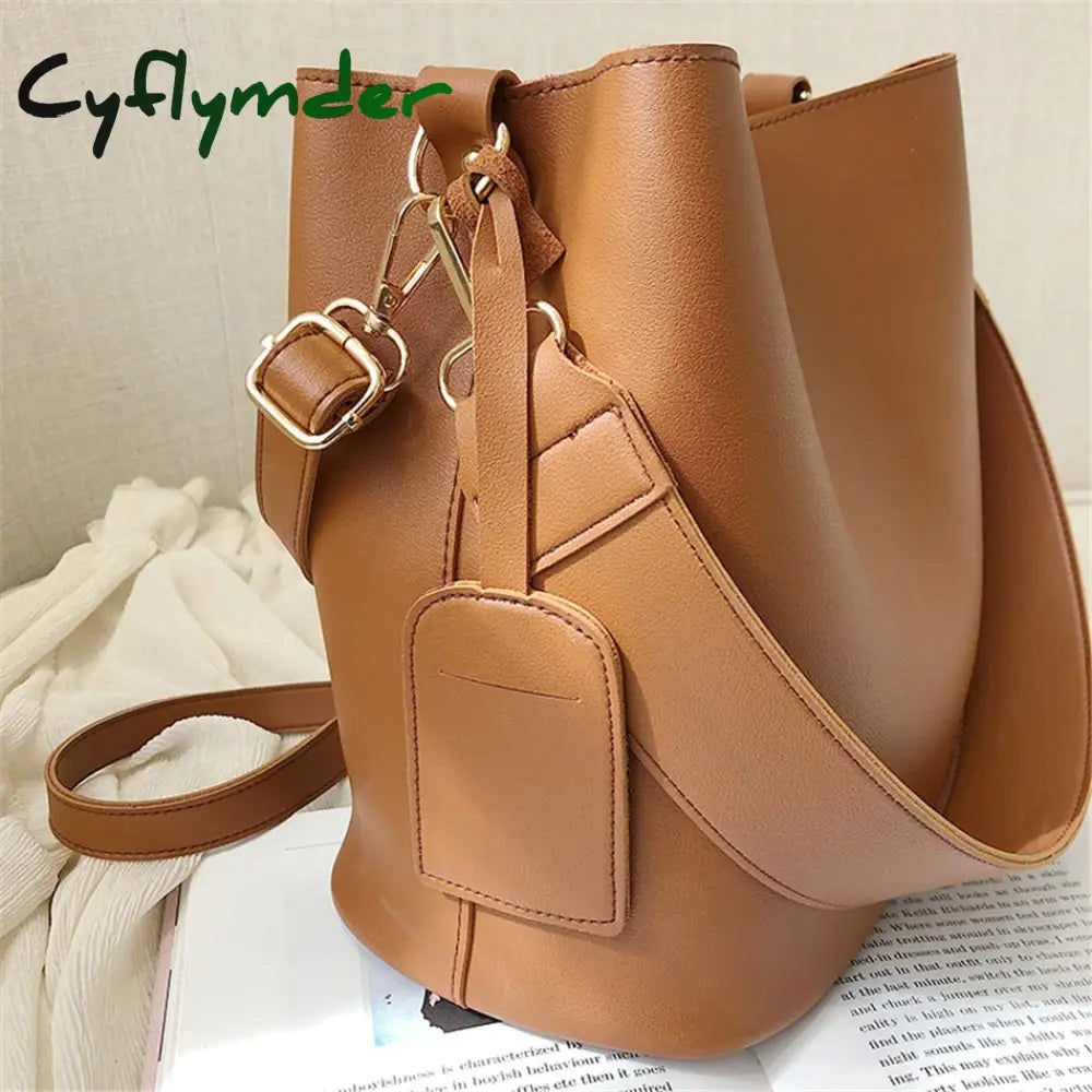 Cyflymder 2Piece/Set Pu Leather Women’s Handbags Fashion Designer Good Casual Ladies Tote Female