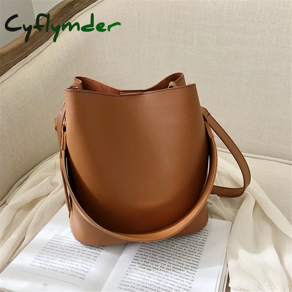 Cyflymder 2Piece/Set Pu Leather Women’s Handbags Fashion Designer Good Casual Ladies Tote Female