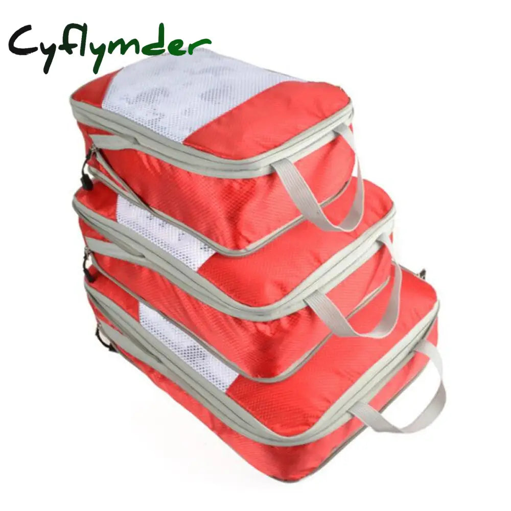 Cyflymder 3/4/6Pcs/Set Compression Packing Cubes Travel Storage Bag Luggage Suitcase Organizer Set