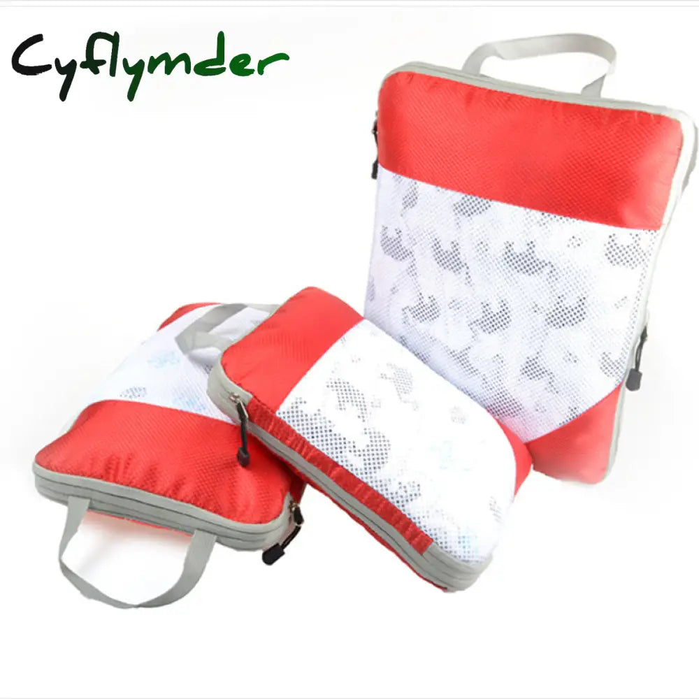 Cyflymder 3/4/6Pcs/Set Compression Packing Cubes Travel Storage Bag Luggage Suitcase Organizer Set