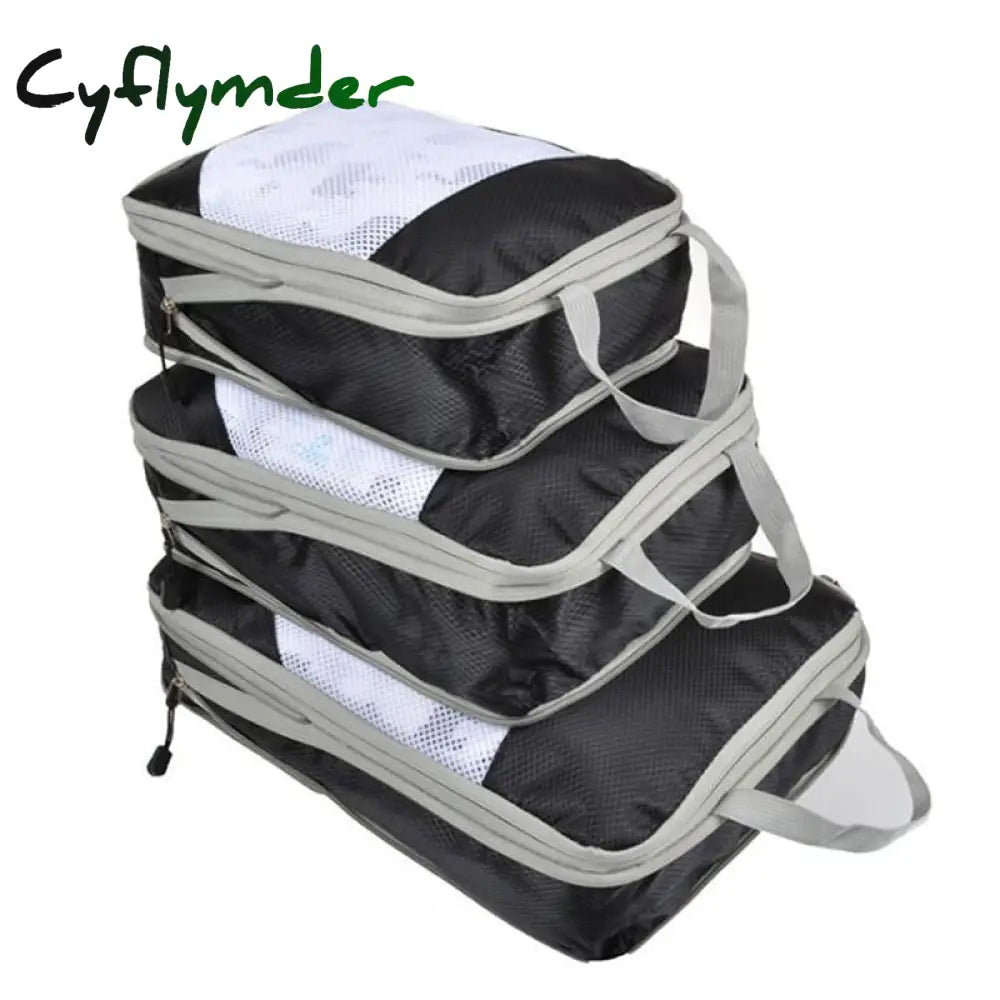 Cyflymder 3/4/6Pcs/Set Compression Packing Cubes Travel Storage Bag Luggage Suitcase Organizer Set