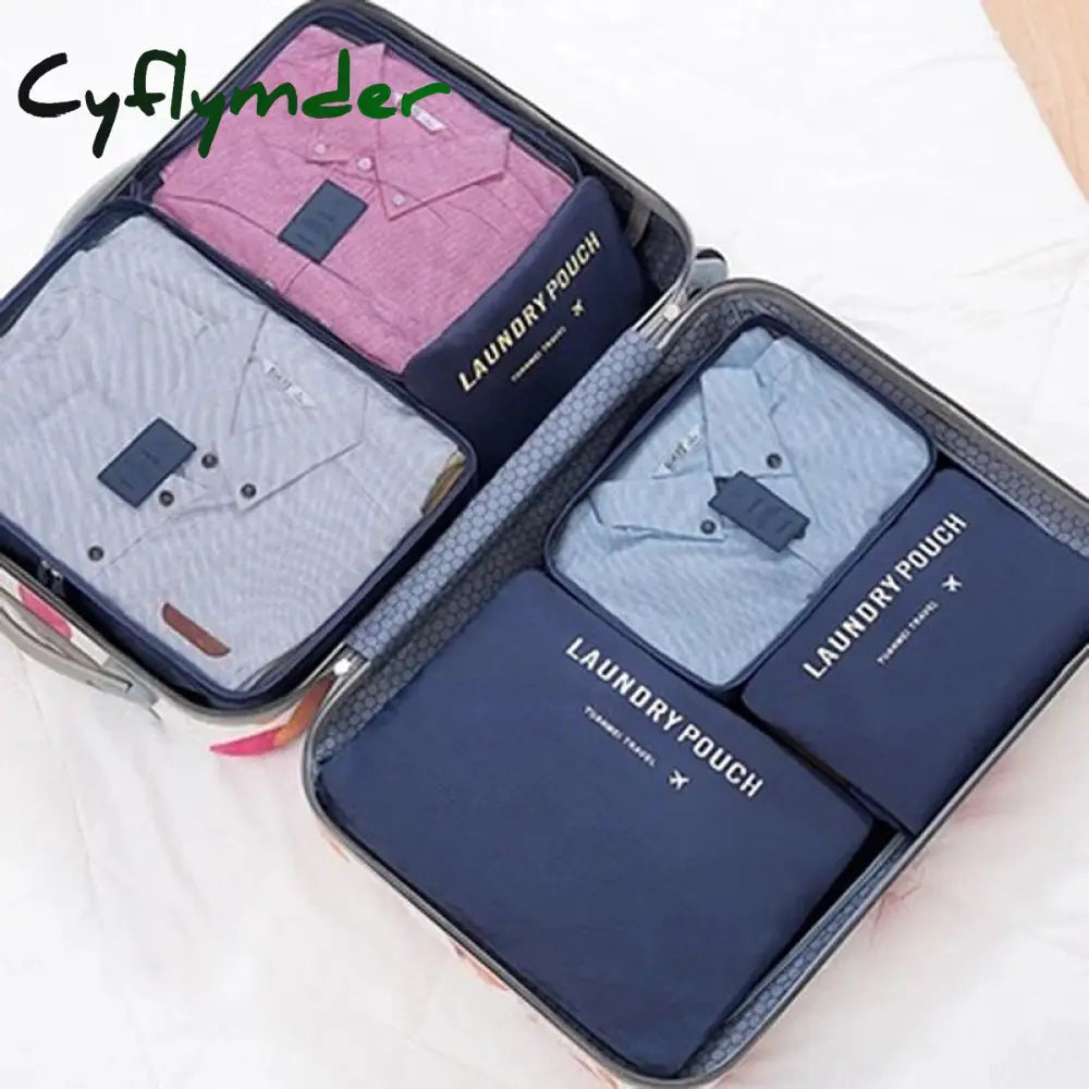 Cyflymder 3/4/6Pcs/Set Compression Packing Cubes Travel Storage Bag Luggage Suitcase Organizer Set