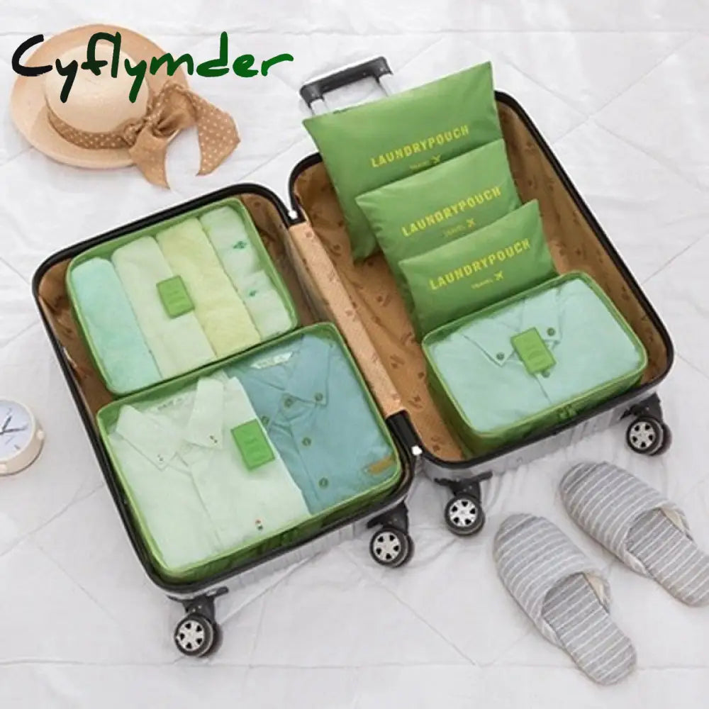 Cyflymder 3/4/6Pcs/Set Compression Packing Cubes Travel Storage Bag Luggage Suitcase Organizer Set