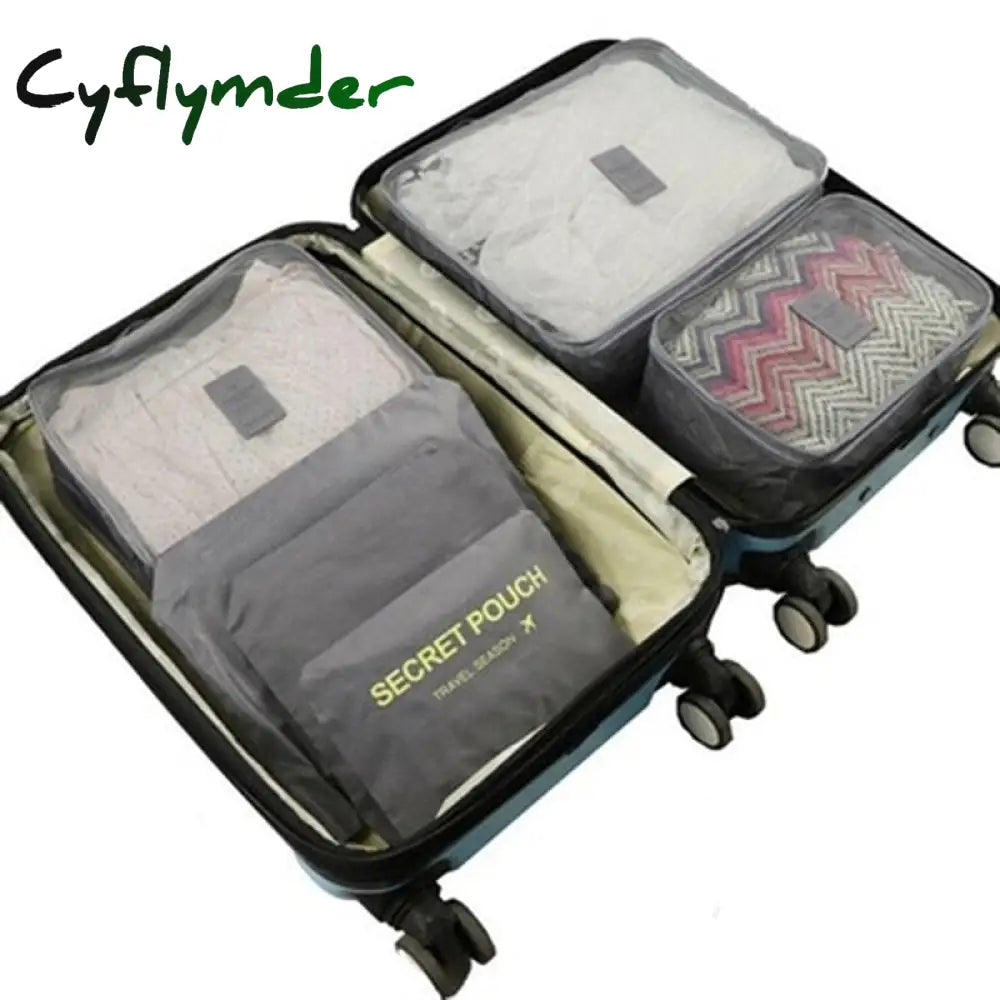 Cyflymder 3/4/6Pcs/Set Compression Packing Cubes Travel Storage Bag Luggage Suitcase Organizer Set