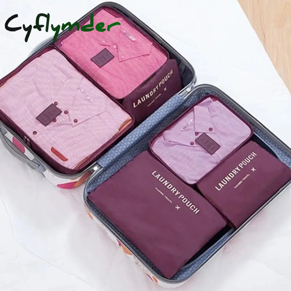 Cyflymder 3/4/6Pcs/Set Compression Packing Cubes Travel Storage Bag Luggage Suitcase Organizer Set