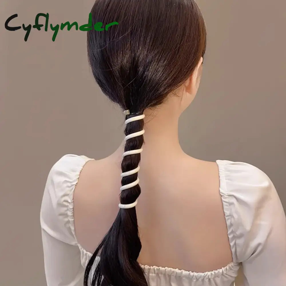 Cyflymder 3/5/10Pcs Fashion Ponytail Elastic Hair Bands For Women Telephone Wire Ties Scrunchies