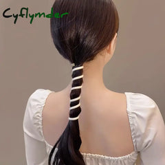 Cyflymder 3/5/10Pcs Fashion Ponytail Elastic Hair Bands For Women Telephone Wire Ties Scrunchies