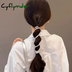 Cyflymder 3/5/10Pcs Fashion Ponytail Elastic Hair Bands For Women Telephone Wire Ties Scrunchies