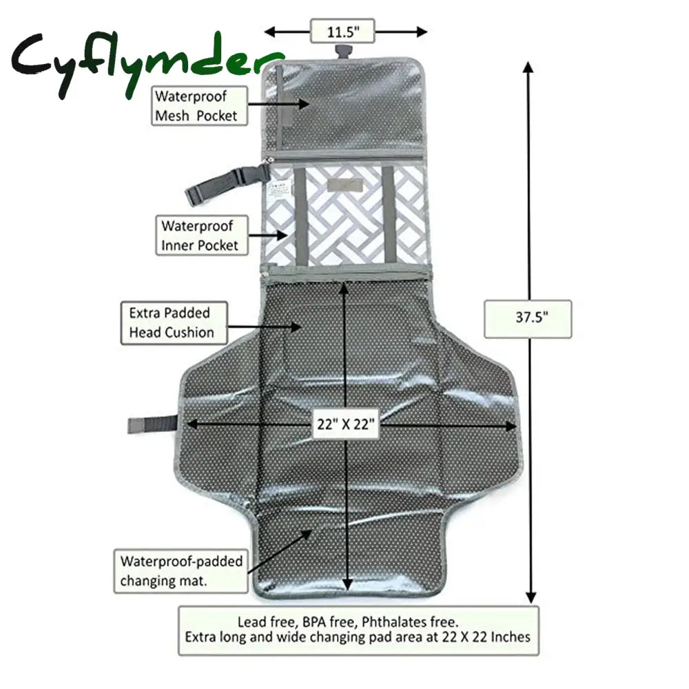 Cyflymder 3-In-1 Baby Changing Pads Multifunctional Portable Infant Foldable Urine Mat Waterproof