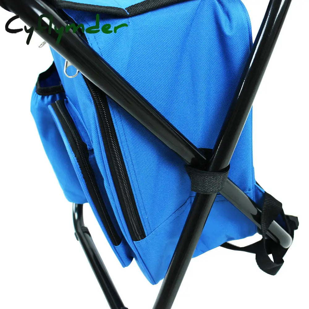 Cyflymder 3 In 1 Cooler Backpack Foldable Fishing Chair Portable With Fabric Bag Soft Sided For