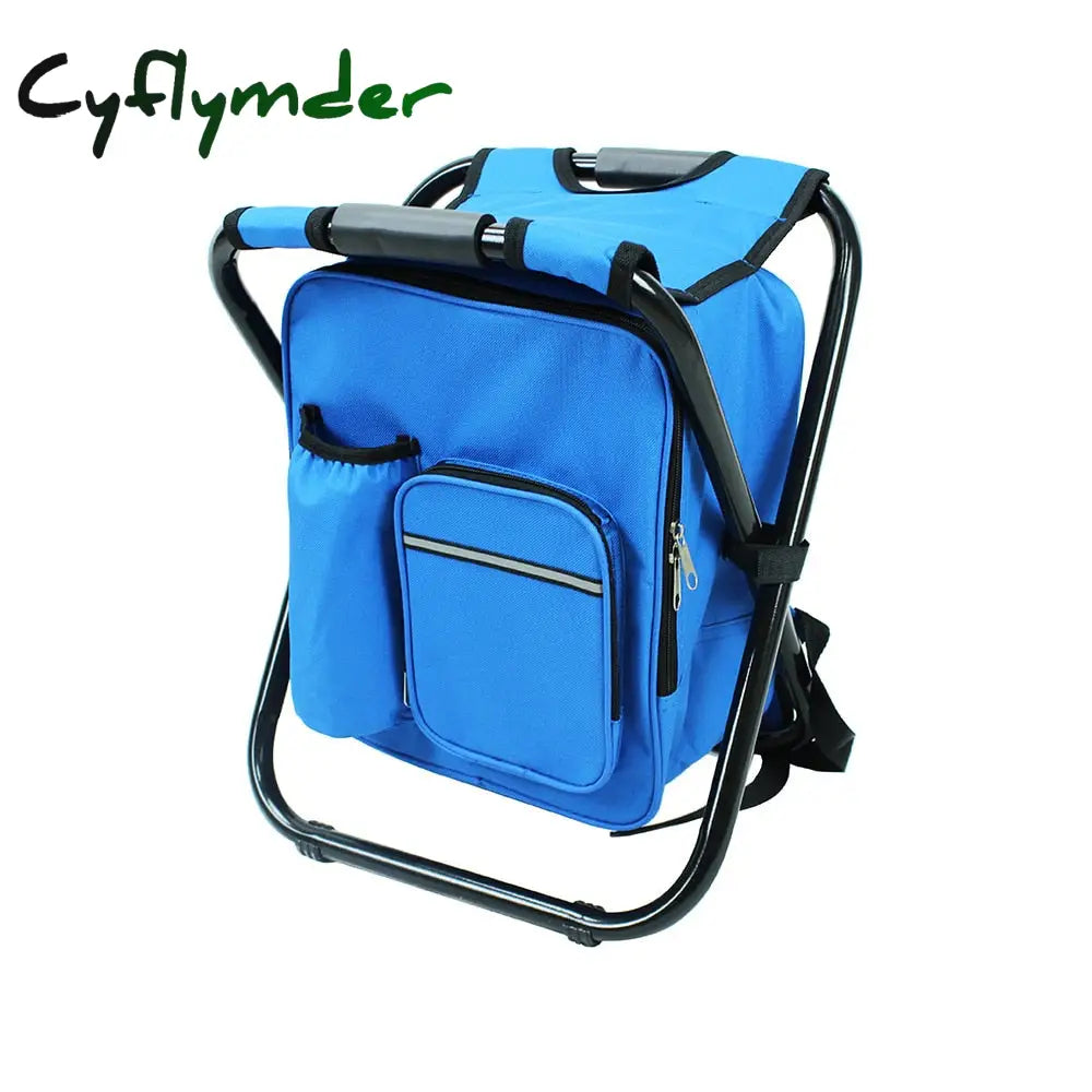 Cyflymder 3 In 1 Cooler Backpack Foldable Fishing Chair Portable With Fabric Bag Soft Sided For