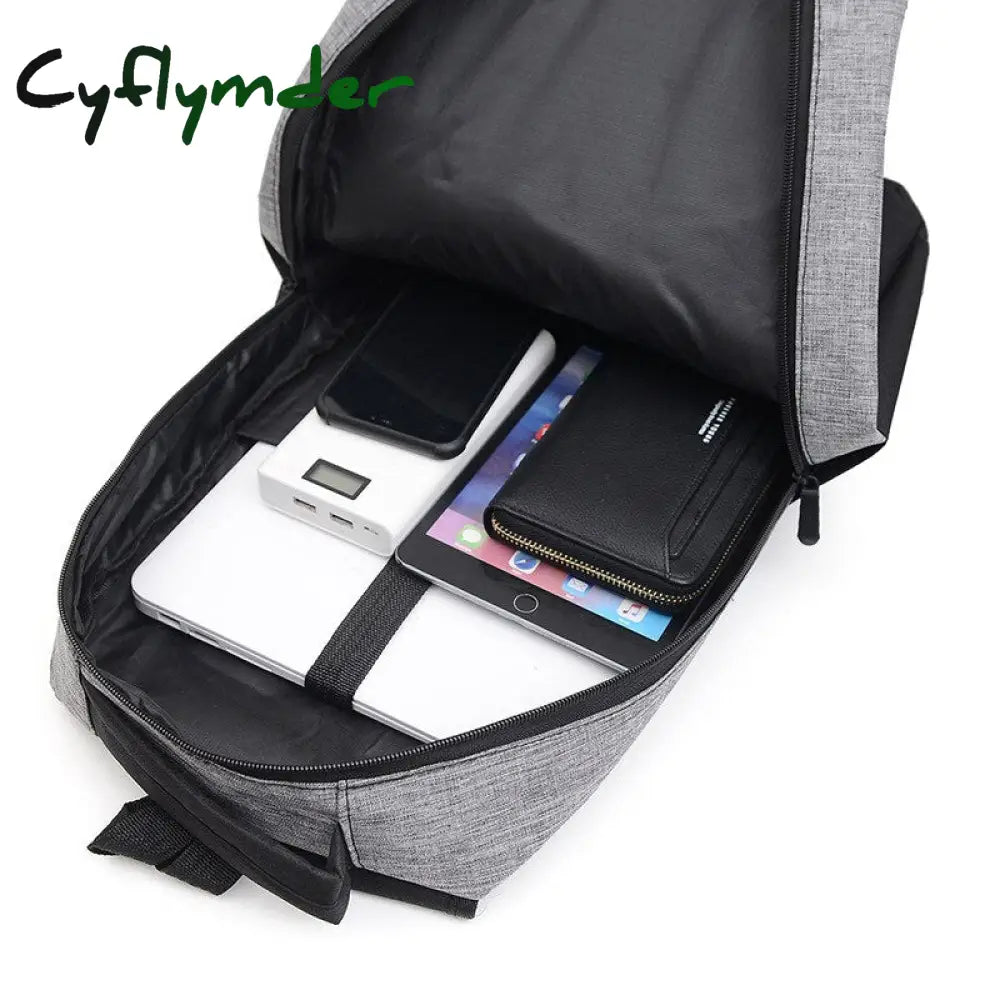 Cyflymder 3 In 1 Piece Set College Student School Bag Large Capacity Men Laptop Backpack Multi