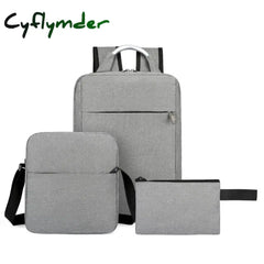 Cyflymder 3 Pcs Sets Laptop Backpack Business Men Women Travel Shoulder Backpacks School Bag