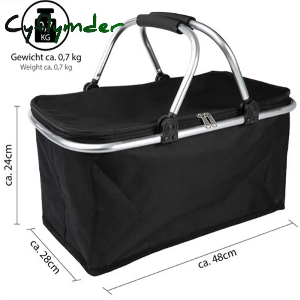 Cyflymder 32L Folding Picnic Camping Lunch Bags Insulated Cooler Bag Cool Hamper Storage Basket Box