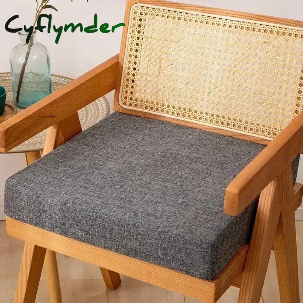 Cyflymder 35D Plus Hard High Density Linen Square Cushion Chair Pad Office Chair Cushions Buttocks Chair Mat Sofa