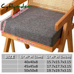 Cyflymder 35D Plus Hard High Density Linen Square Cushion Chair Pad Office Chair Cushions Buttocks Chair Mat Sofa