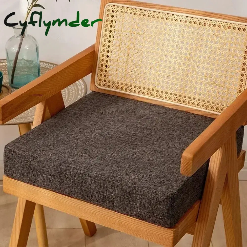 Cyflymder 35D Plus Hard High Density Linen Square Cushion Chair Pad Office Chair Cushions Buttocks Chair Mat Sofa