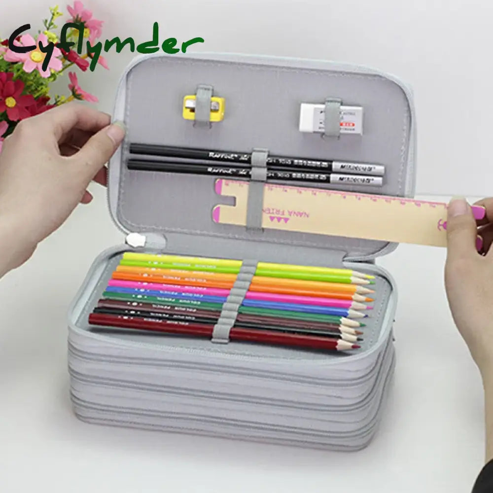 Cyflymder 36/48/72 Holes Pencil Case For Drawing Painting Art Marker Pens Multifunction Large