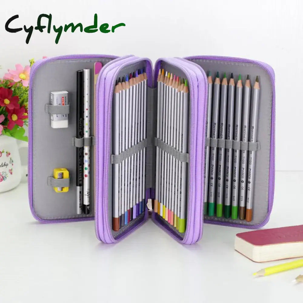 Cyflymder 36/48/72 Holes Pencil Case For Drawing Painting Art Marker Pens Multifunction Large