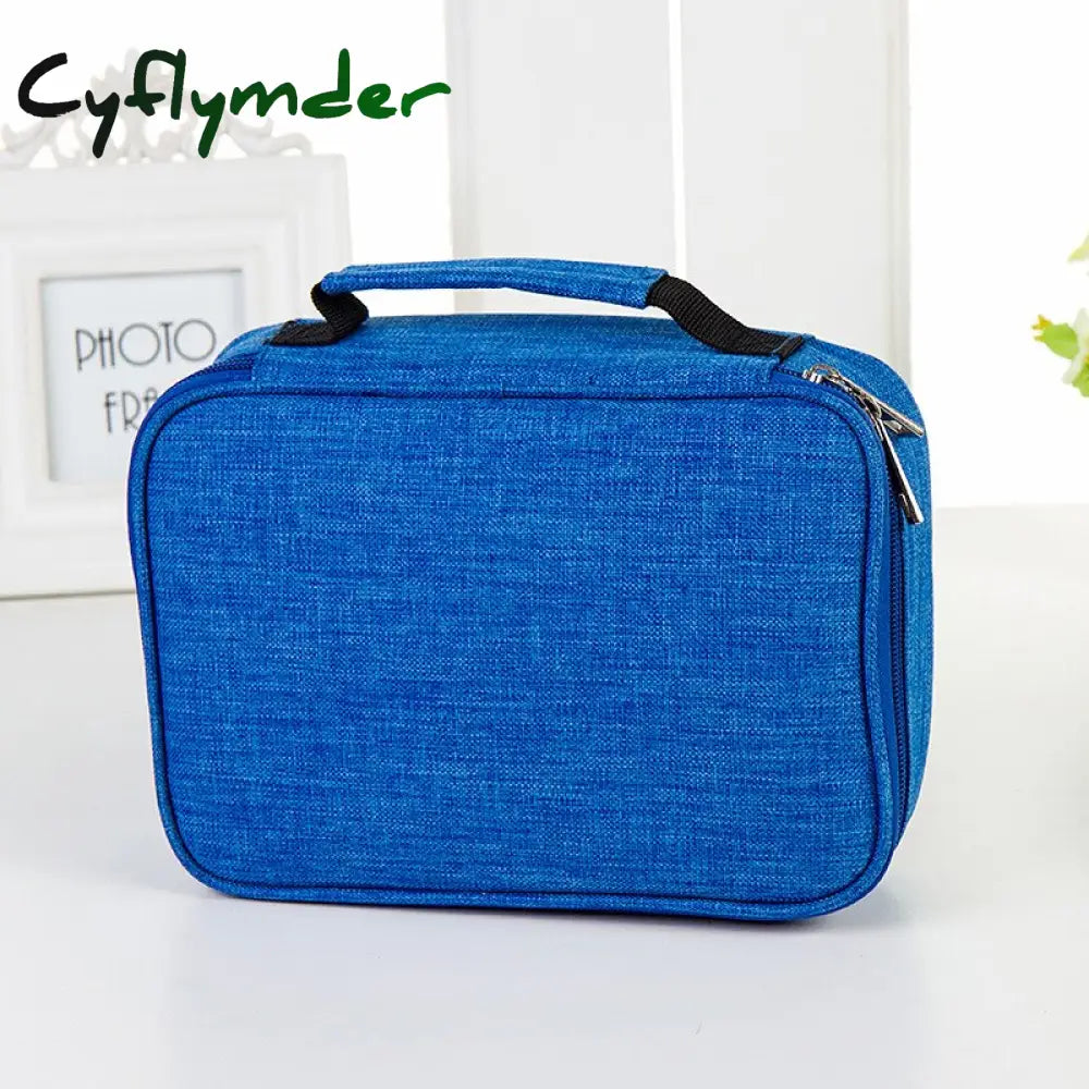 Cyflymder 36/72 Holes Creative Canvas School Pencil Case Multifunction Stationery Storage Bag Large