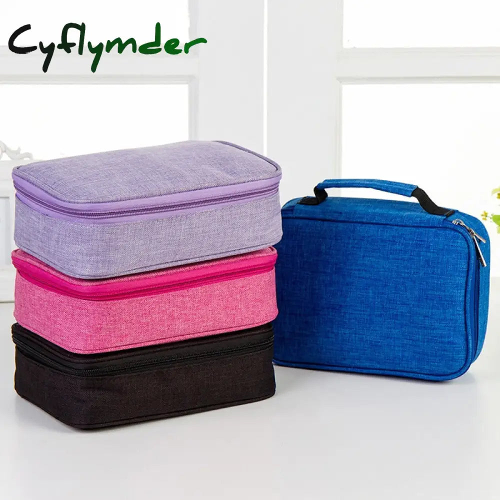 Cyflymder 36/72 Holes Creative Canvas School Pencil Case Multifunction Stationery Storage Bag Large