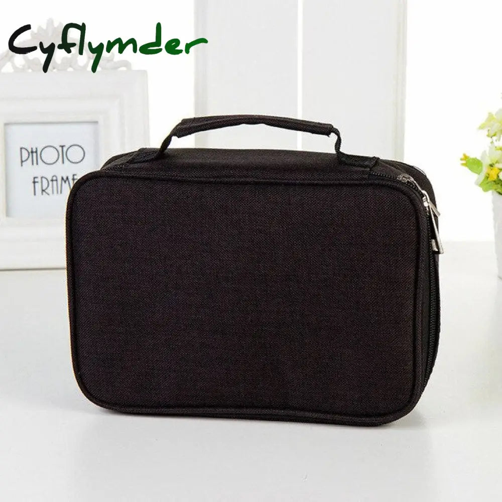 Cyflymder 36/72 Holes Creative Canvas School Pencil Case Multifunction Stationery Storage Bag Large