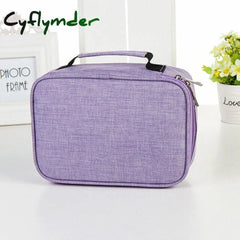 Cyflymder 36/72 Holes Creative Canvas School Pencil Case Multifunction Stationery Storage Bag Large