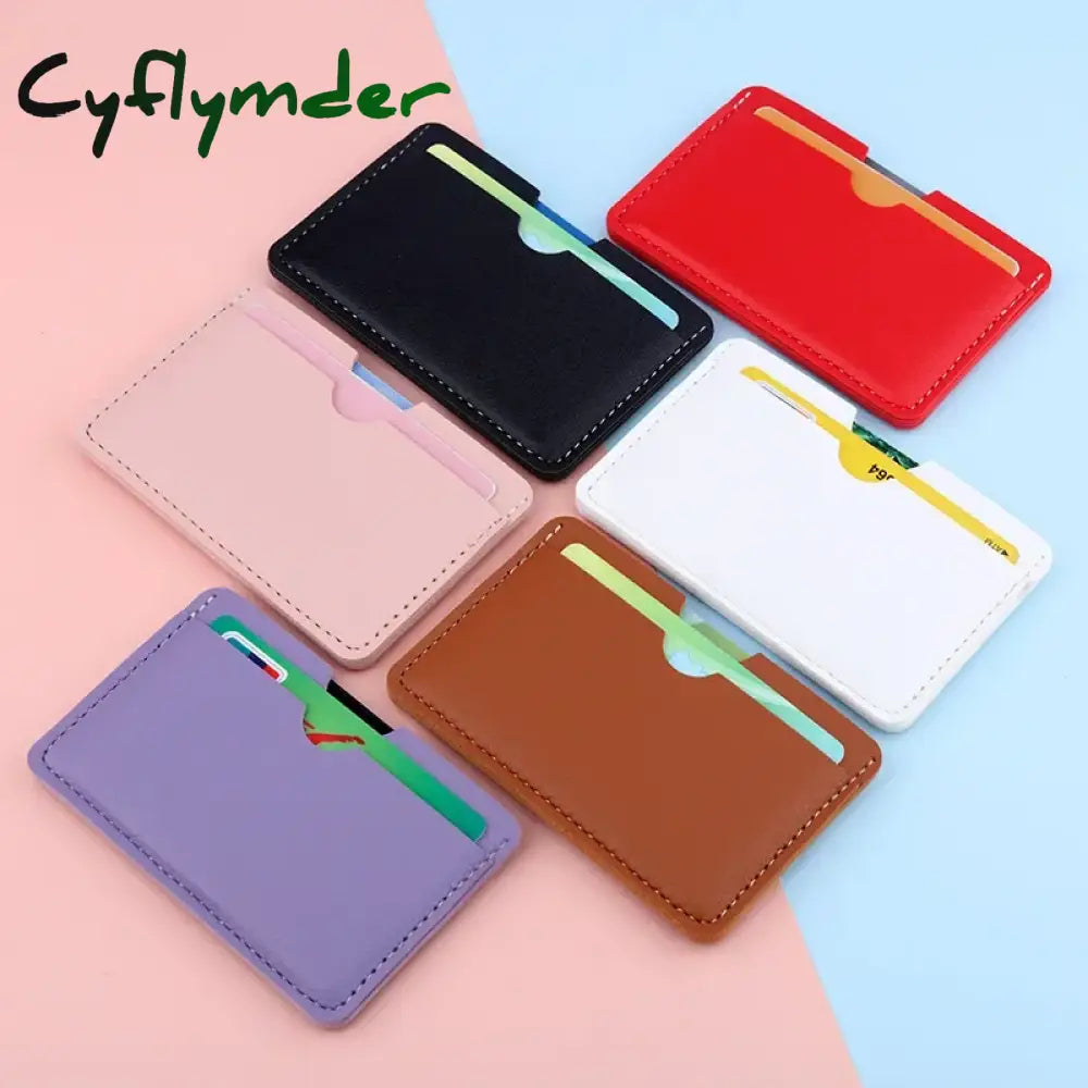 Cyflymder 3Card Slots Ultra-Thin Id Credit Card Holder Wallet Pu Leather Driver’s License Cover