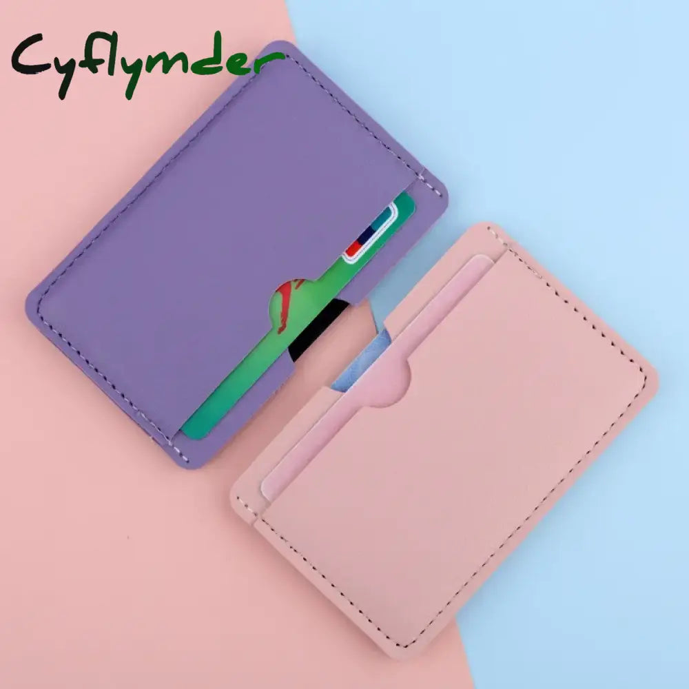 Cyflymder 3Card Slots Ultra-Thin Id Credit Card Holder Wallet Pu Leather Driver’s License Cover