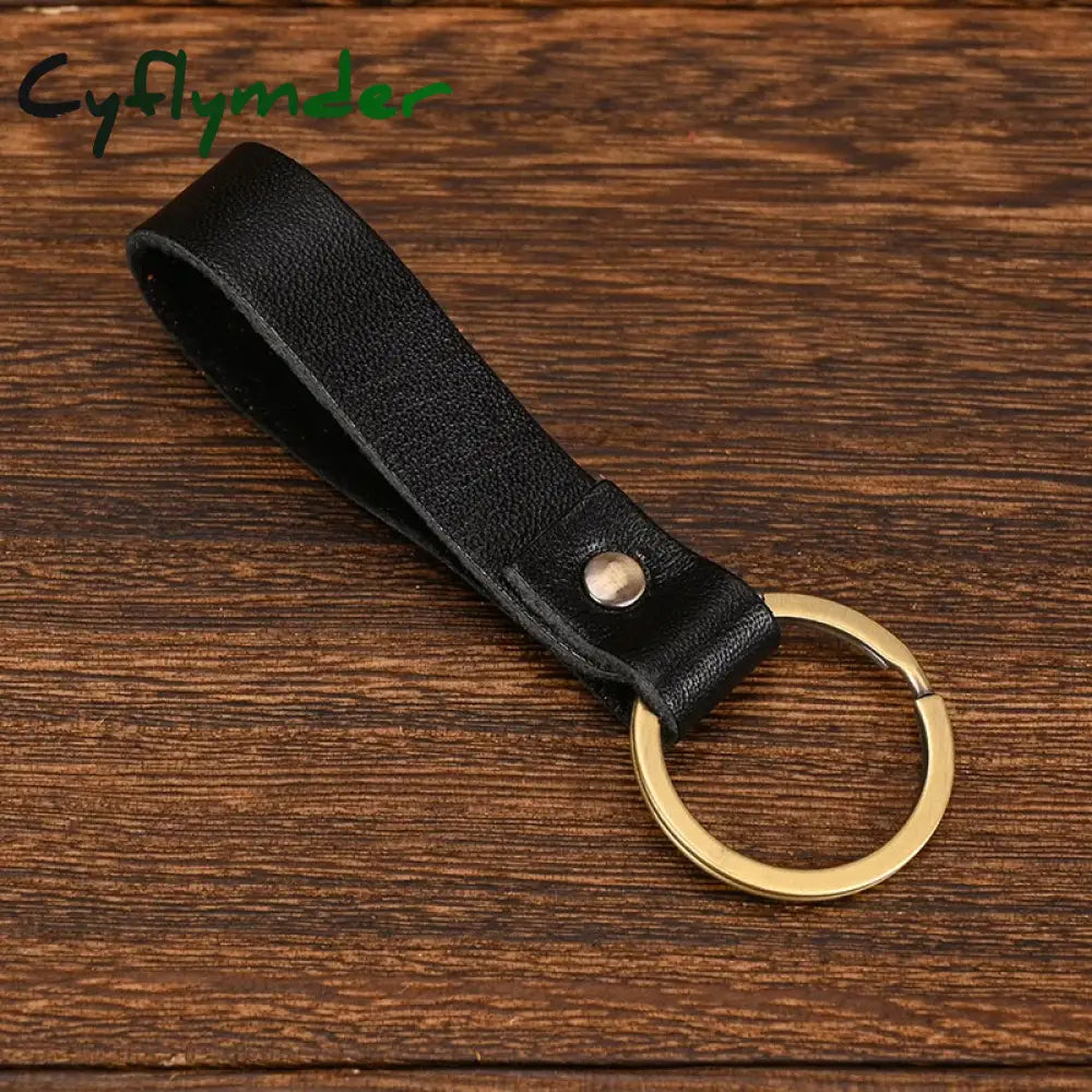 Cyflymder 3pcs / Lot Genuine Leather Keyring for Men Women Customized Personalized Keychain Men’s Key Chain Accessory