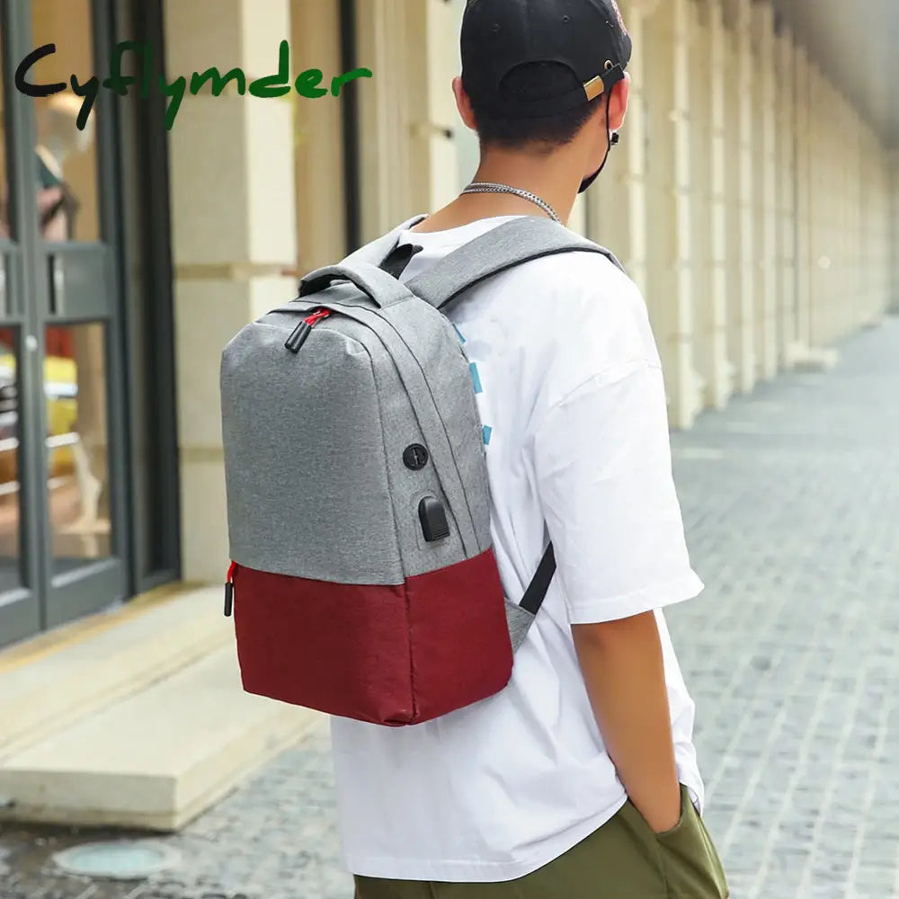 Cyflymder 3Pcs/Set Canvas Laptop Backpack Large Capacity Men Women Business Travel School Shoulder