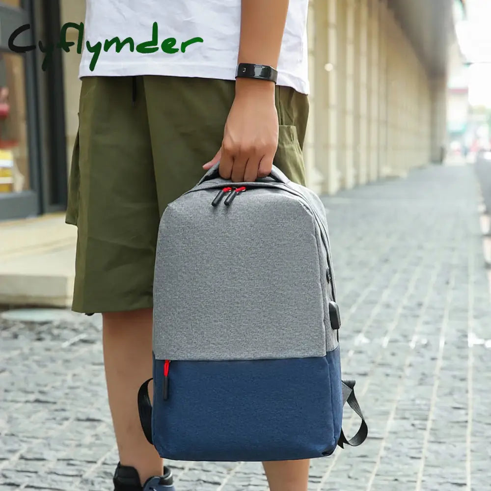 Cyflymder 3Pcs/Set Canvas Laptop Backpack Large Capacity Men Women Business Travel School Shoulder