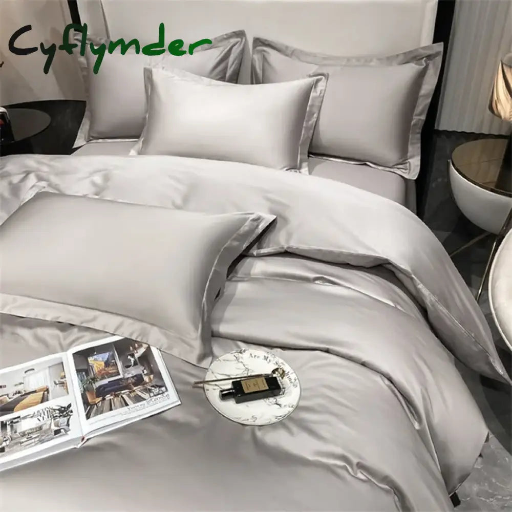 Cyflymder 3pcs Set Luxury Bedding Set 100% Egyptian Cotton Duvet Cover Set Single Double Queen King Bed Cover Soft