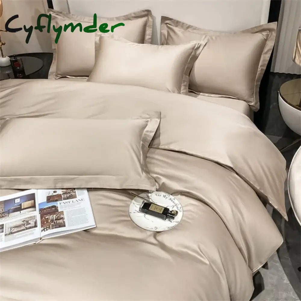 Cyflymder 3pcs Set Luxury Bedding Set 100% Egyptian Cotton Duvet Cover Set Single Double Queen King Bed Cover Soft