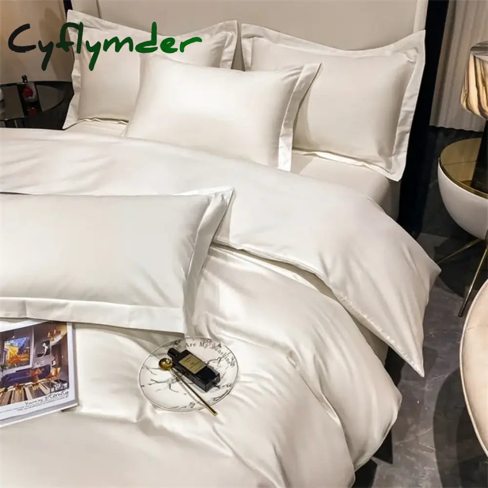 Cyflymder 3pcs Set Luxury Bedding Set 100% Egyptian Cotton Duvet Cover Set Single Double Queen King Bed Cover Soft