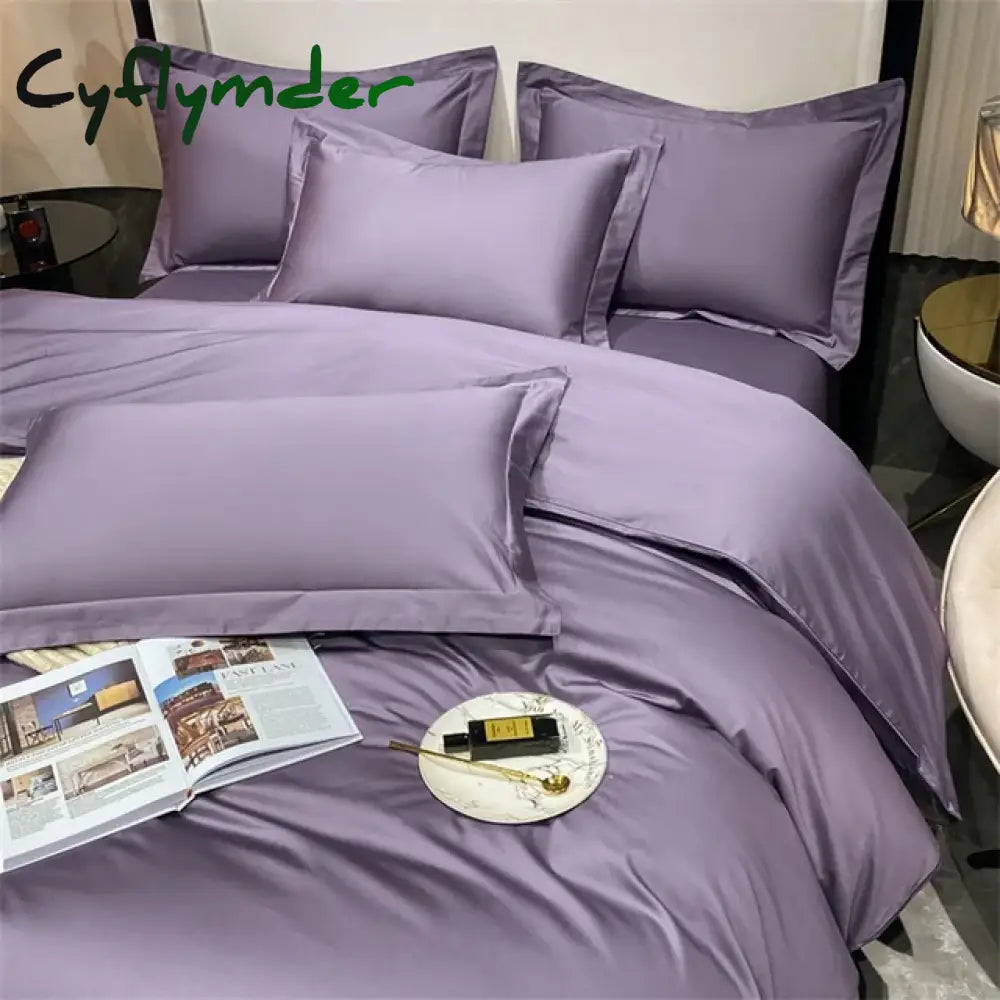 Cyflymder 3pcs Set Luxury Bedding Set 100% Egyptian Cotton Duvet Cover Set Single Double Queen King Bed Cover Soft