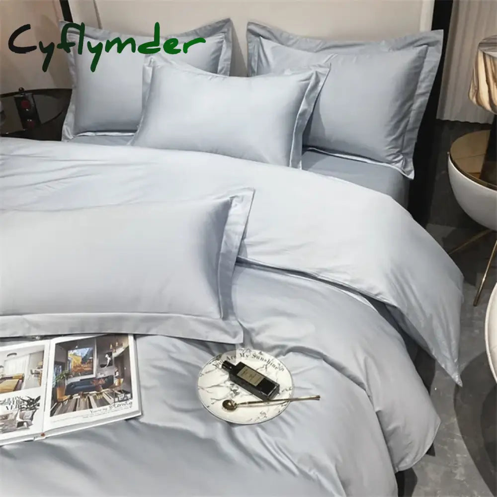 Cyflymder 3pcs Set Luxury Bedding Set 100% Egyptian Cotton Duvet Cover Set Single Double Queen King Bed Cover Soft