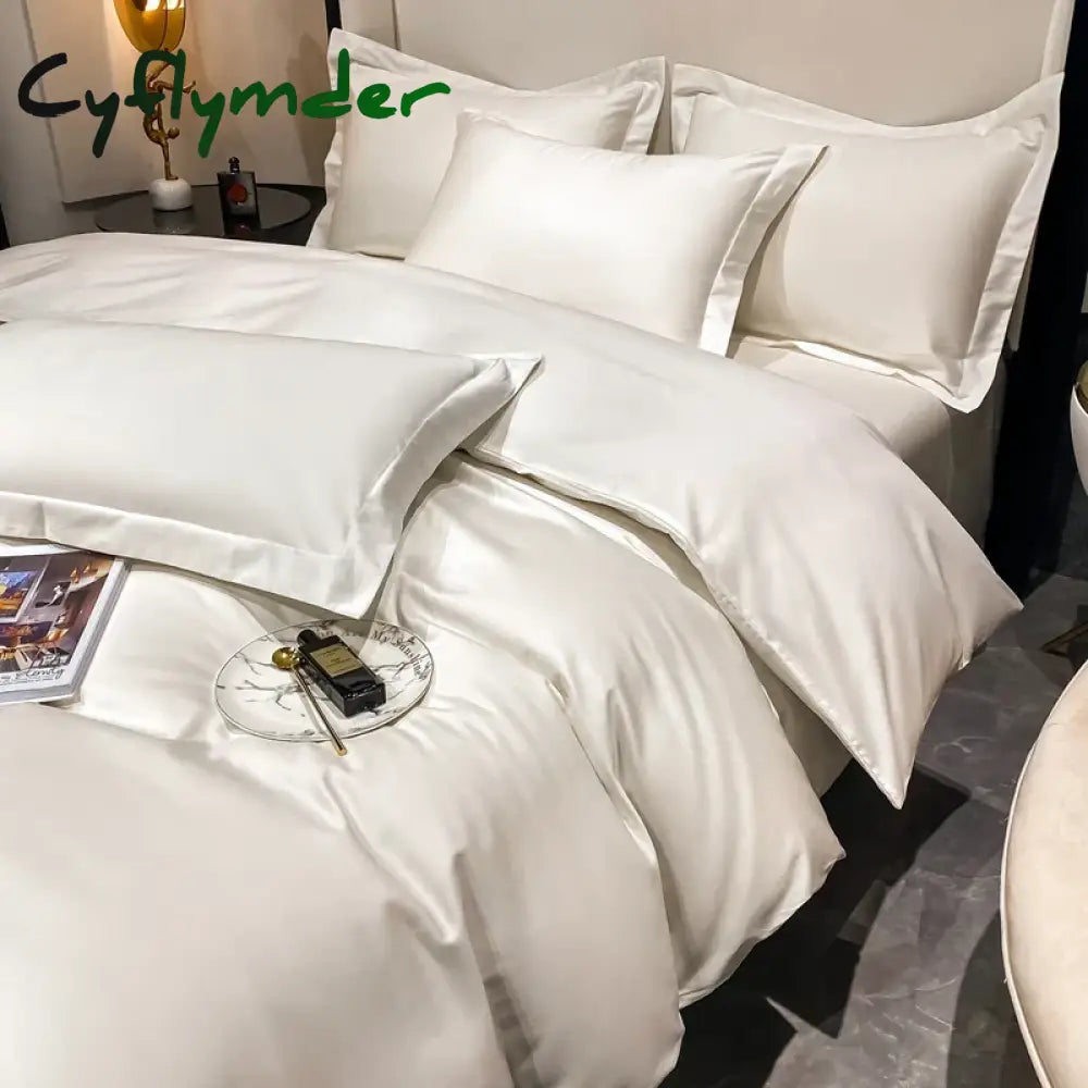 Cyflymder 3pcs Set Luxury Bedding Set 100% Egyptian Cotton Duvet Cover Set Single Double Queen King Bed Cover Soft