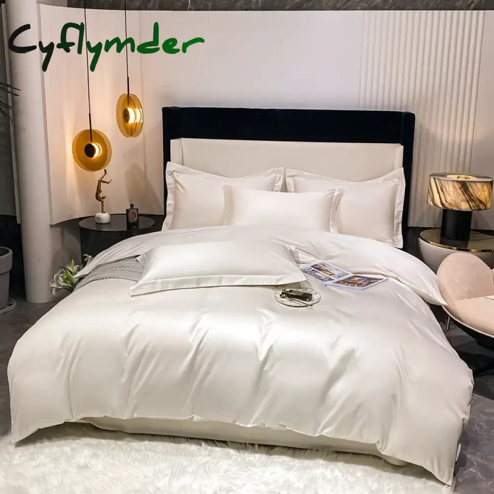 Cyflymder 3pcs Set Luxury Bedding Set 100% Egyptian Cotton Duvet Cover Set Single Double Queen King Bed Cover Soft