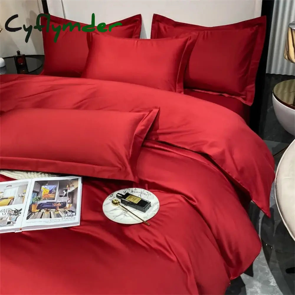 Cyflymder 3pcs Set Luxury Bedding Set 100% Egyptian Cotton Duvet Cover Set Single Double Queen King Bed Cover Soft