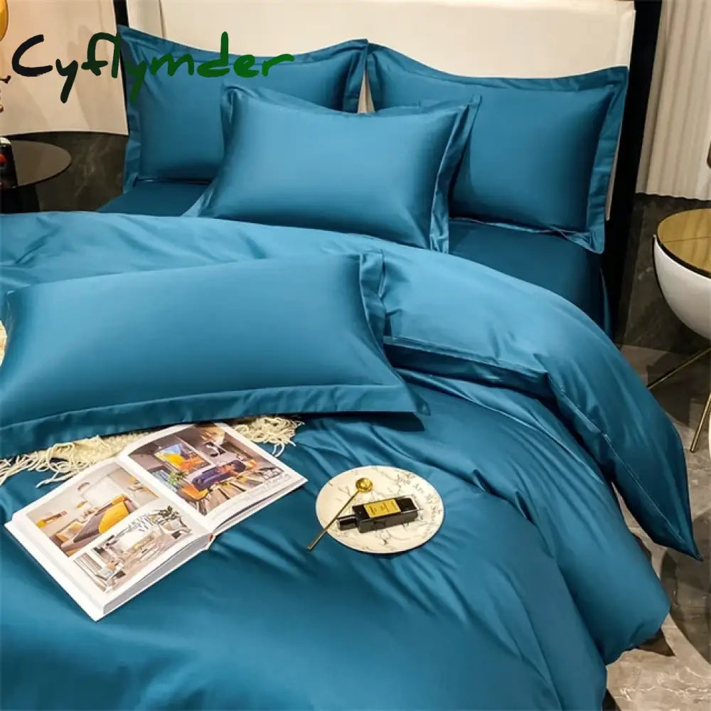 Cyflymder 3pcs Set Luxury Bedding Set 100% Egyptian Cotton Duvet Cover Set Single Double Queen King Bed Cover Soft