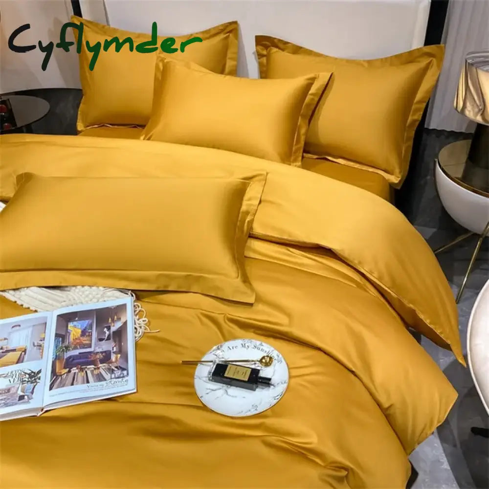 Cyflymder 3pcs Set Luxury Bedding Set 100% Egyptian Cotton Duvet Cover Set Single Double Queen King Bed Cover Soft